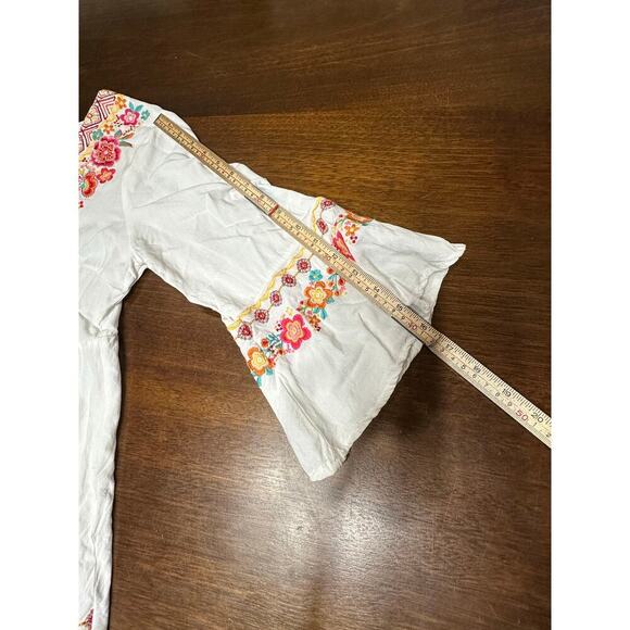 Savanna Jane Boho Festival Western Embroidered Top Women Large Colorful Peasant - Picture 6 of 9